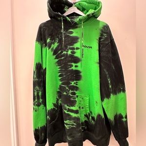 Ninja branded green tie dye hoodie XXL